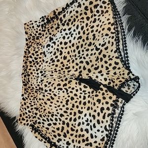 Tinibikini Leopard Print Bikini Coverup Shorts in Excellent Condition, Size L